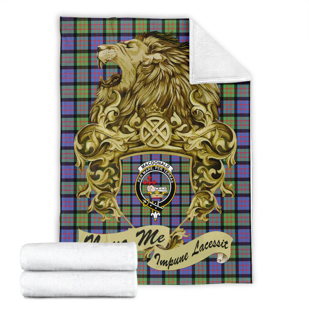 macdonald-ancient-tartan-premium-blanket-motto-nemo-me-impune-lacessit-with-vintage-lion-family-crest-tartan-plaid-blanket-vintage-style