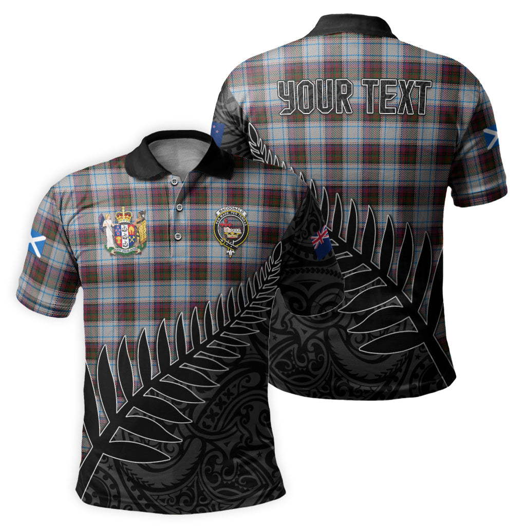 macdonald-dress-ancient-tartan-family-crest-golf-shirt-with-fern-leaves-and-coat-of-arm-of-new-zealand-personalized-your-name-scottish-tatan-polo-shirt