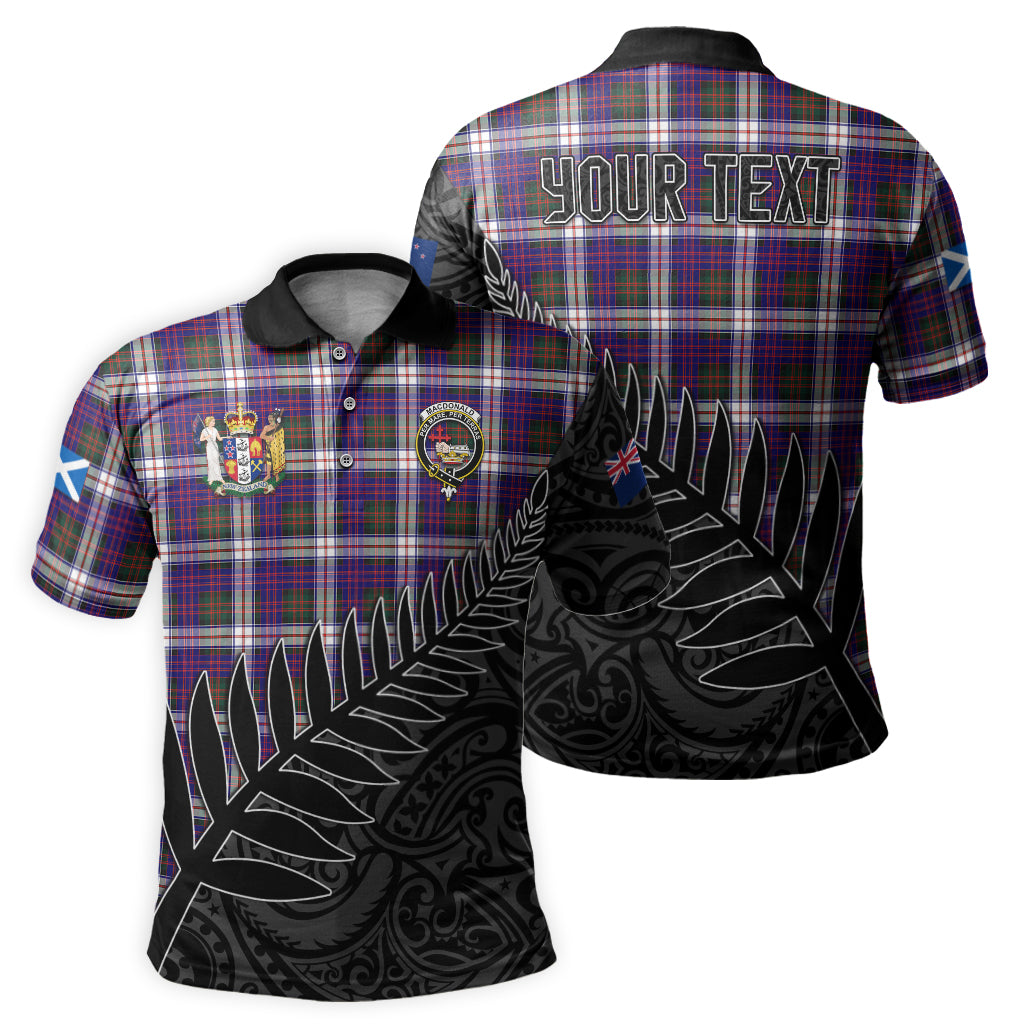 macdonald-dress-modern-tartan-family-crest-golf-shirt-with-fern-leaves-and-coat-of-arm-of-new-zealand-personalized-your-name-scottish-tatan-polo-shirt