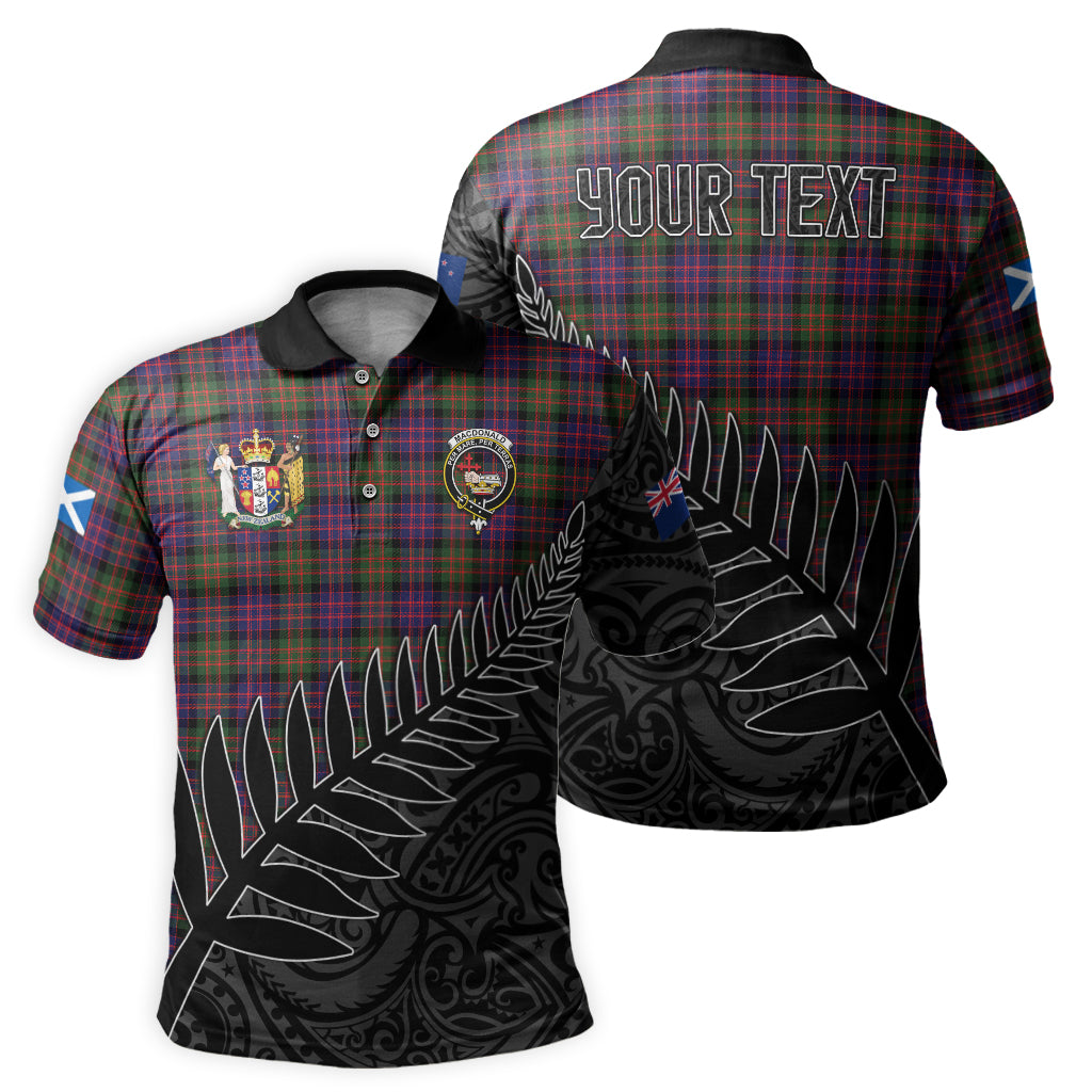 macdonald-modern-tartan-family-crest-golf-shirt-with-fern-leaves-and-coat-of-arm-of-new-zealand-personalized-your-name-scottish-tatan-polo-shirt