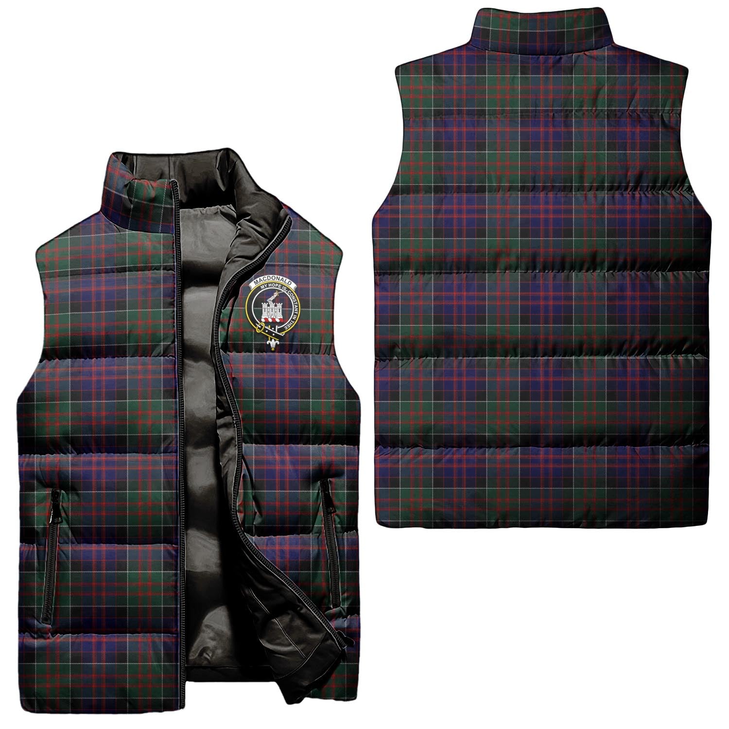 macdonald-of-clan-ranald-clan-puffer-vest-family-crest-plaid-sleeveless-down-jacket