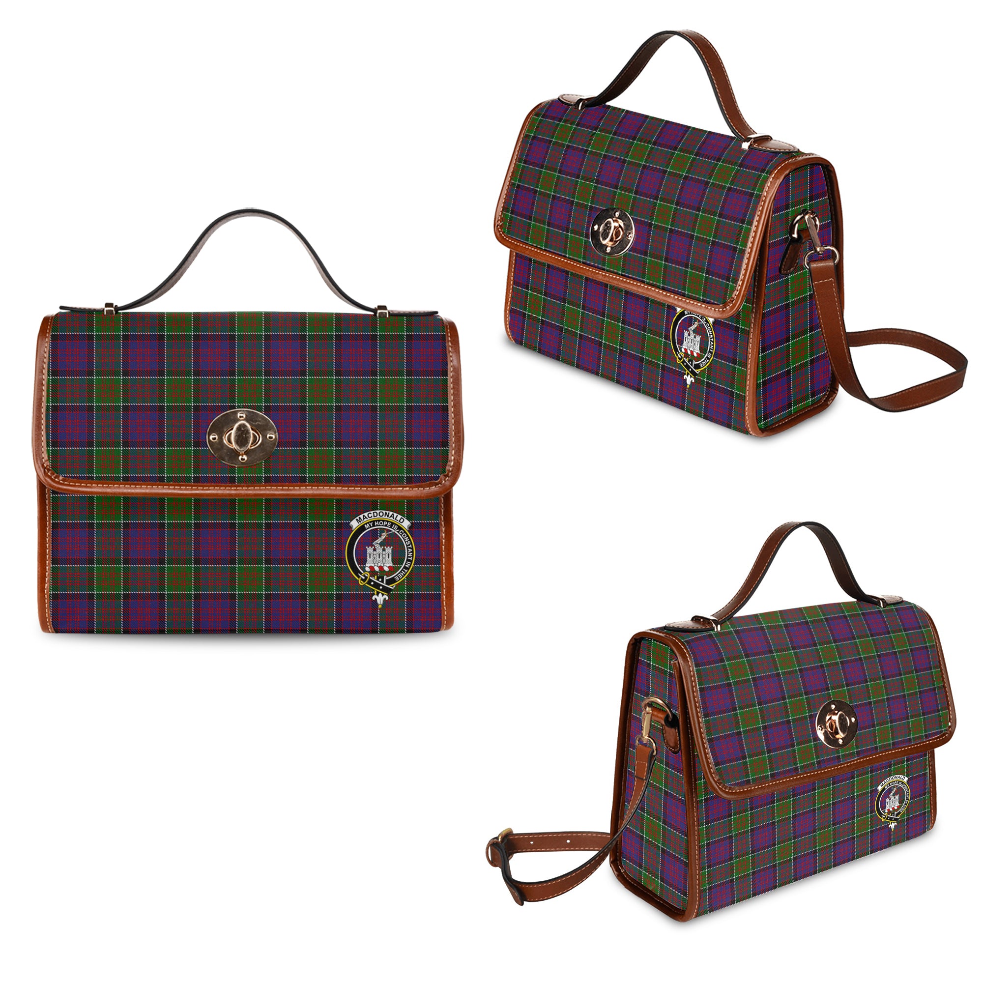 macdonald-of-clan-ranald-modern-family-crest-tartan-canvas-bag-with-leather-shoulder-strap
