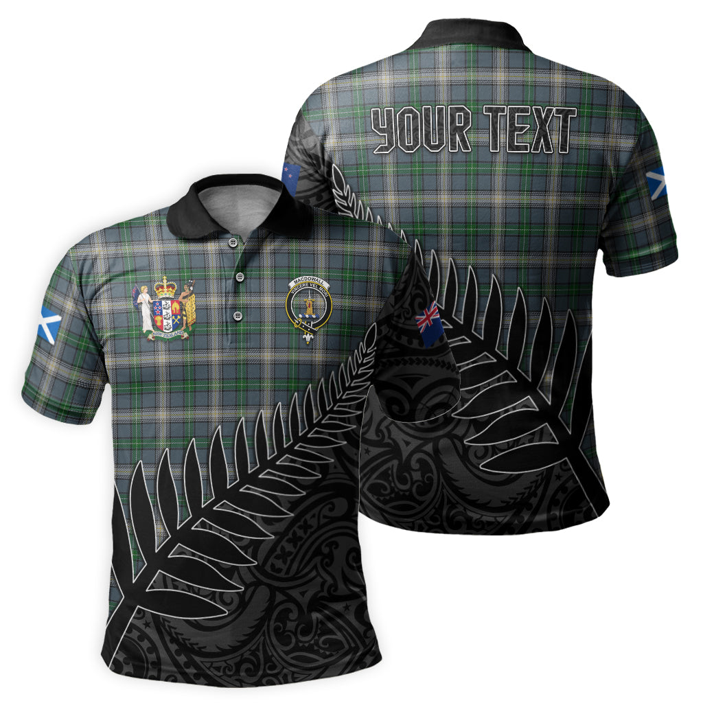 macdowall-tartan-family-crest-golf-shirt-with-fern-leaves-and-coat-of-arm-of-new-zealand-personalized-your-name-scottish-tatan-polo-shirt