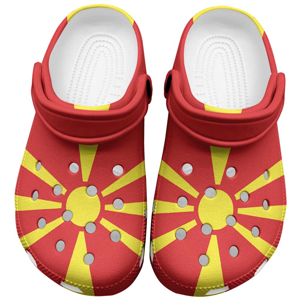 Macedonia Clogs Shoes Flag Color Inspiration - Wonder Print Shop