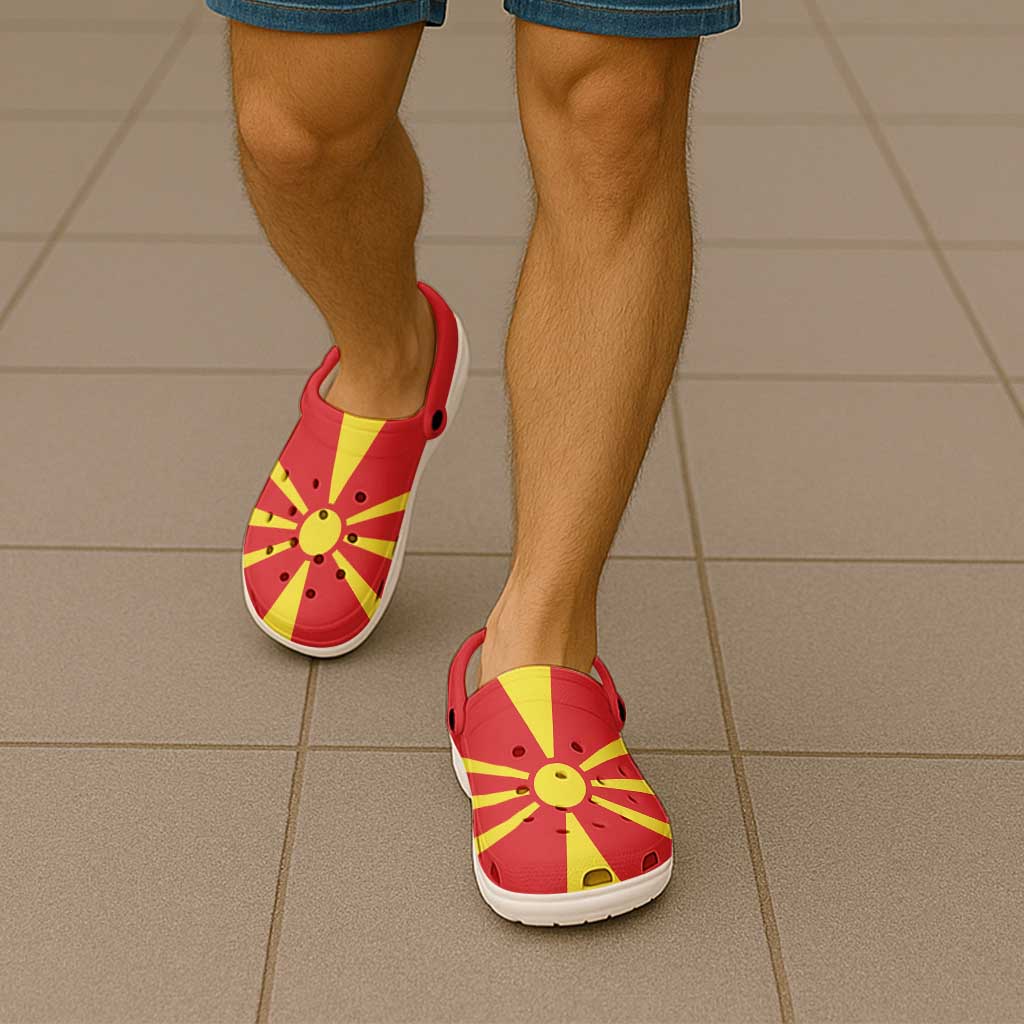 Macedonia Clogs Shoes Flag Color Inspiration - Wonder Print Shop