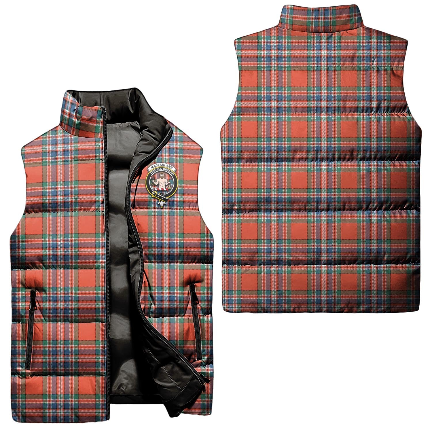macfarlane-ancient-clan-puffer-vest-family-crest-plaid-sleeveless-down-jacket