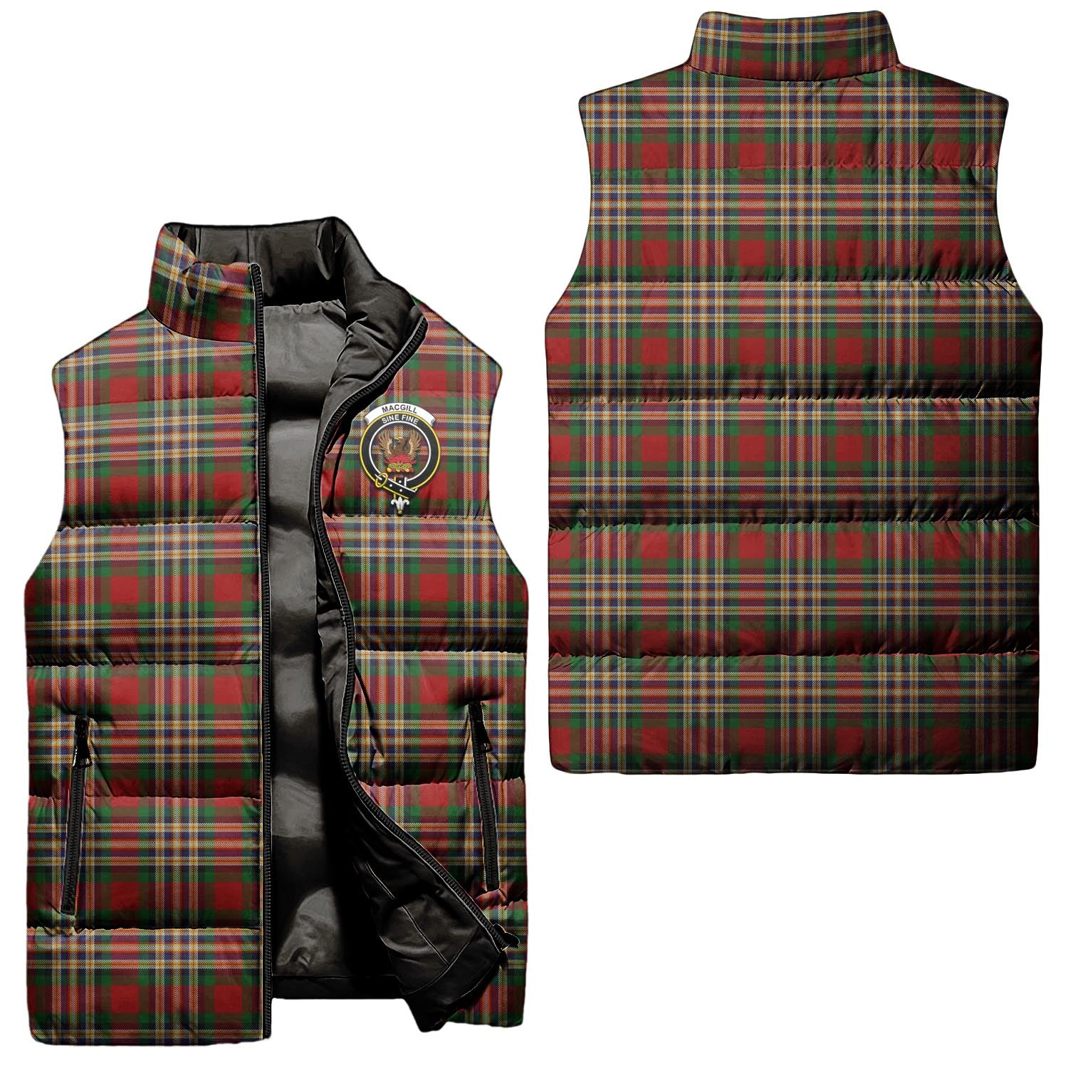 macgill-clan-puffer-vest-family-crest-plaid-sleeveless-down-jacket