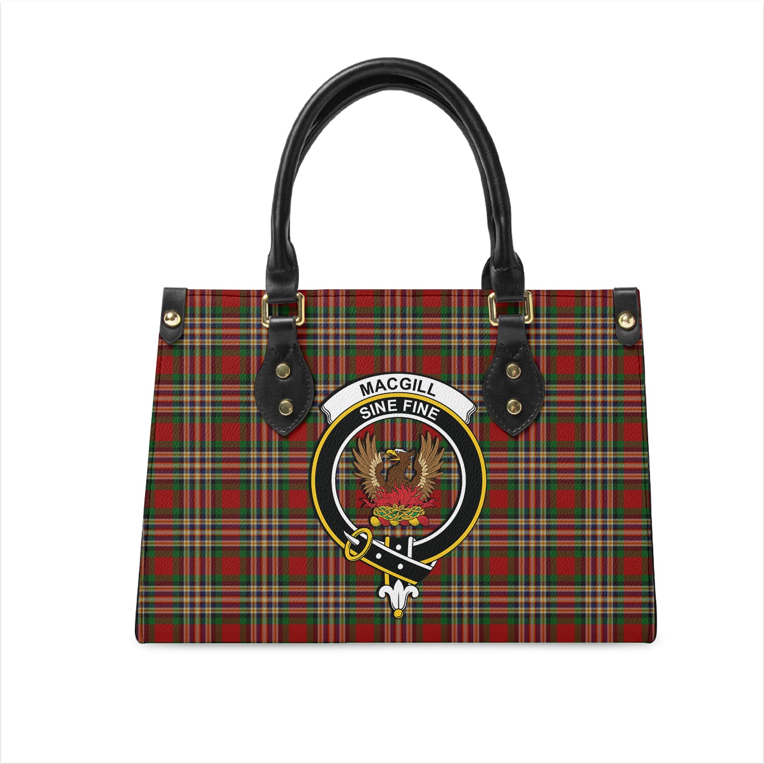 MacGill Tartan Family Crest Leather Bag TS23