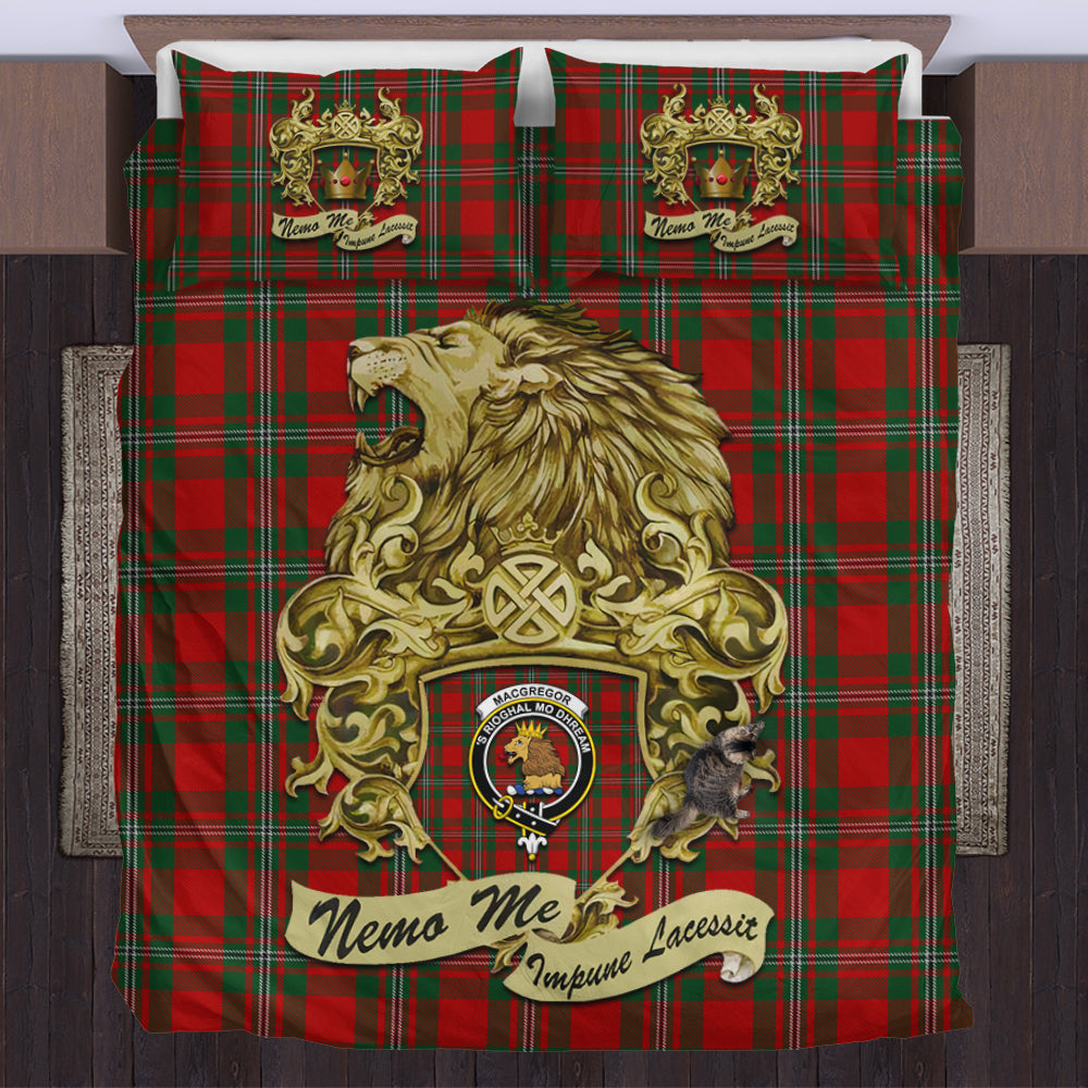 macgregor-tartan-bedding-set-motto-nemo-me-impune-lacessit-with-vintage-lion-family-crest-tartan-plaid-duvet-cover-scottish-tartan-plaid-comforter-vintage-style