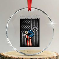 Machinist Patriotic US Flag Crystal Glass Ornament - Wonder Print Shop