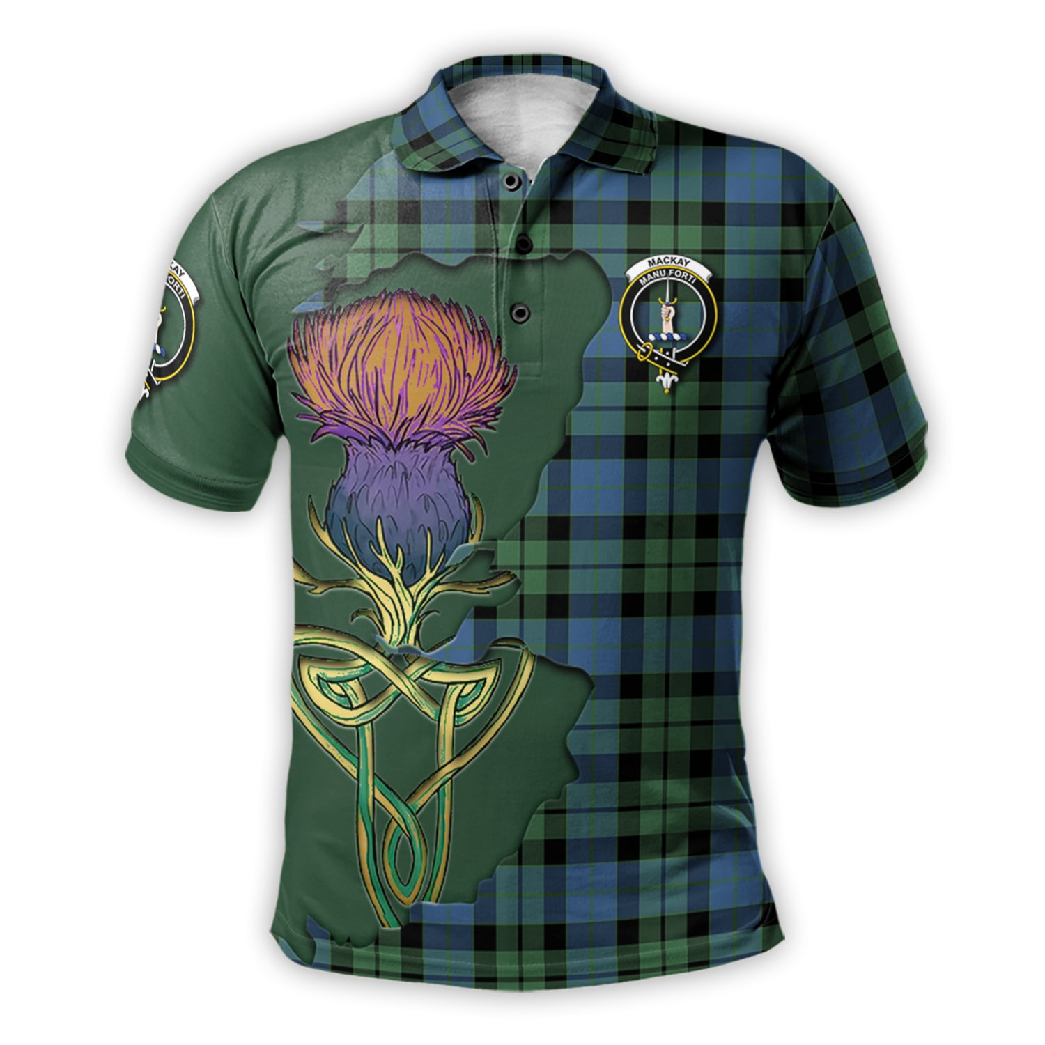 mackay-ancient-tartan-family-crest-polo-shirt-tartan-plaid-with-thistle-and-scotland-map-polo-shirt