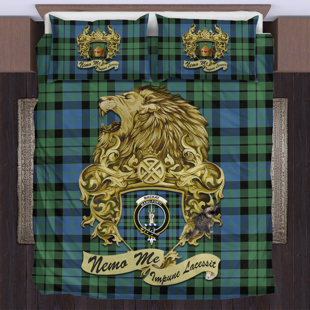 mackay-ancient-tartan-bedding-set-motto-nemo-me-impune-lacessit-with-vintage-lion-family-crest-tartan-plaid-duvet-cover-scottish-tartan-plaid-comforter-vintage-style