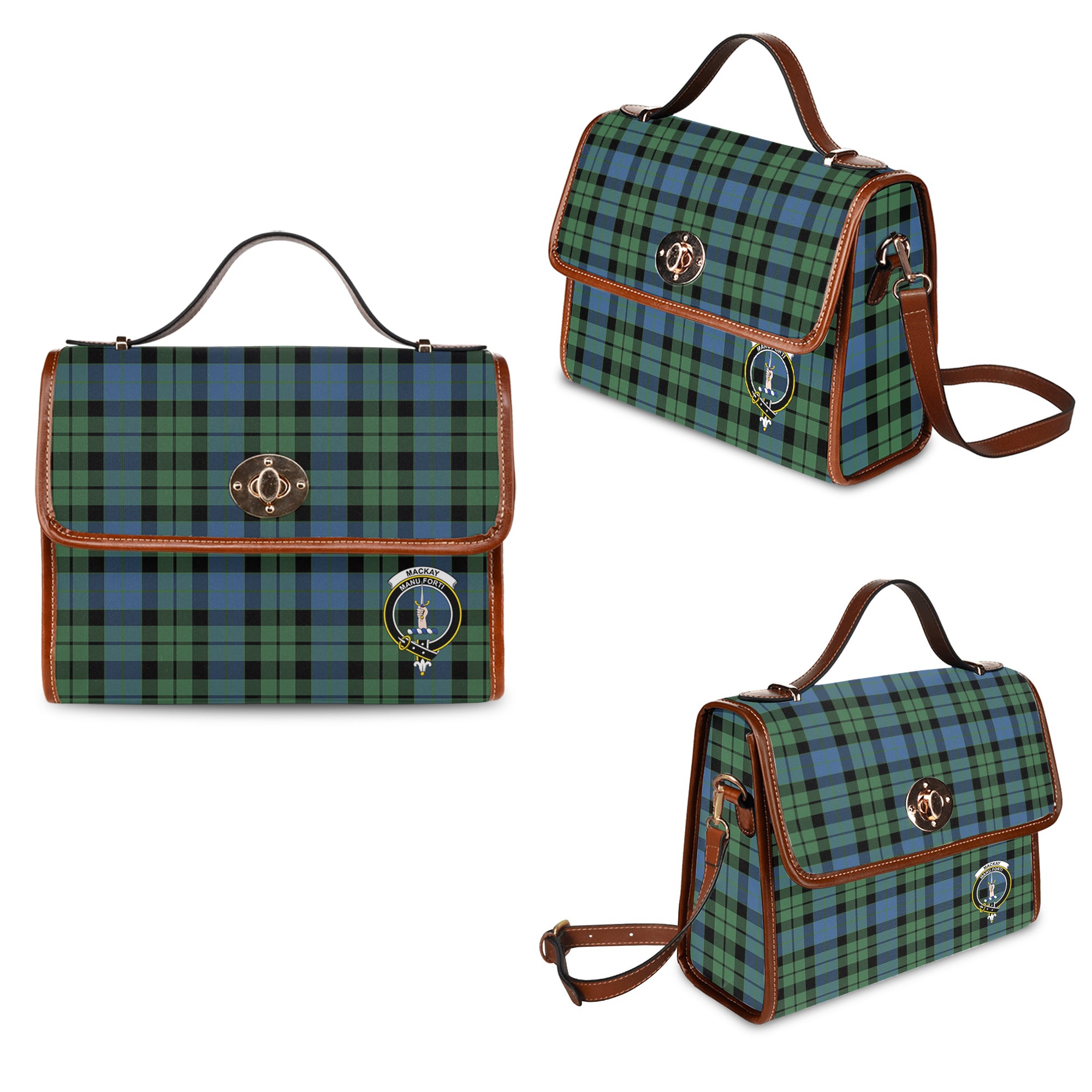 mackay-ancient-family-crest-tartan-canvas-bag-with-leather-shoulder-strap