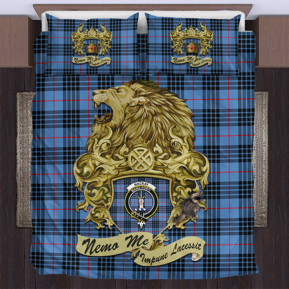 mackay-blue-tartan-bedding-set-motto-nemo-me-impune-lacessit-with-vintage-lion-family-crest-tartan-plaid-duvet-cover-scottish-tartan-plaid-comforter-vintage-style