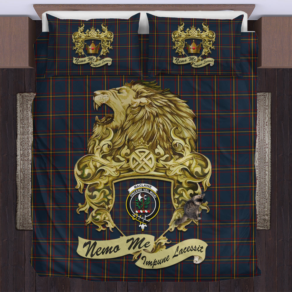 maclaine-of-lochbuie-hunting-tartan-bedding-set-motto-nemo-me-impune-lacessit-with-vintage-lion-family-crest-tartan-plaid-duvet-cover-scottish-tartan-plaid-comforter-vintage-style
