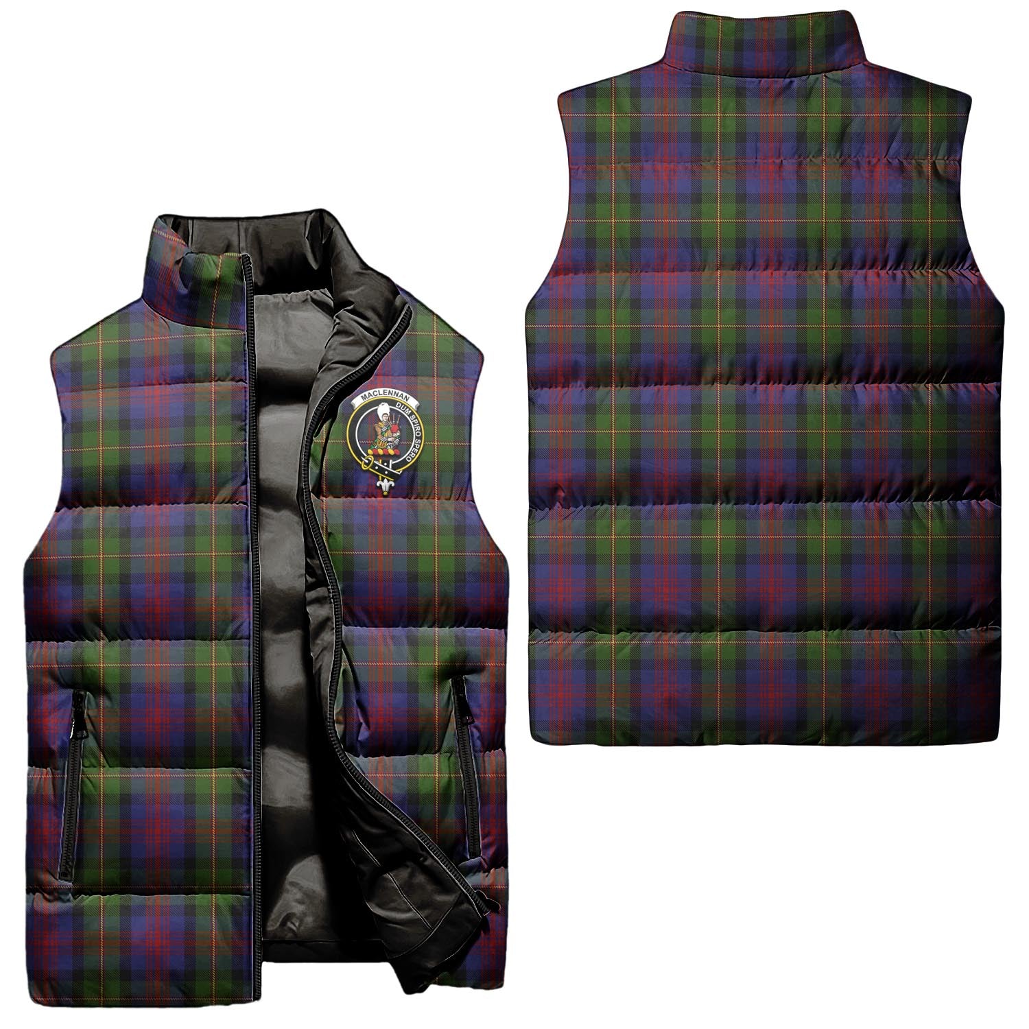 maclennan-clan-puffer-vest-family-crest-plaid-sleeveless-down-jacket