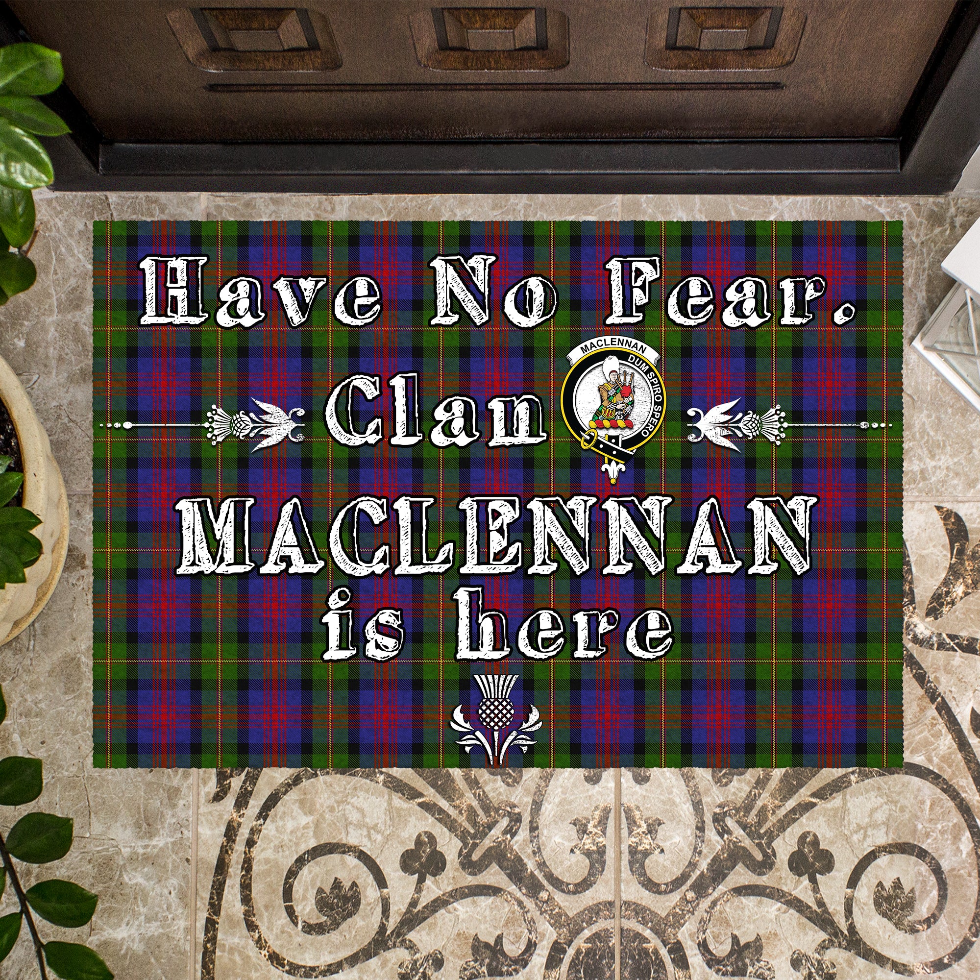 maclennan-clan-tartan-door-mat-family-crest-have-no-fear-tartan-door-mat