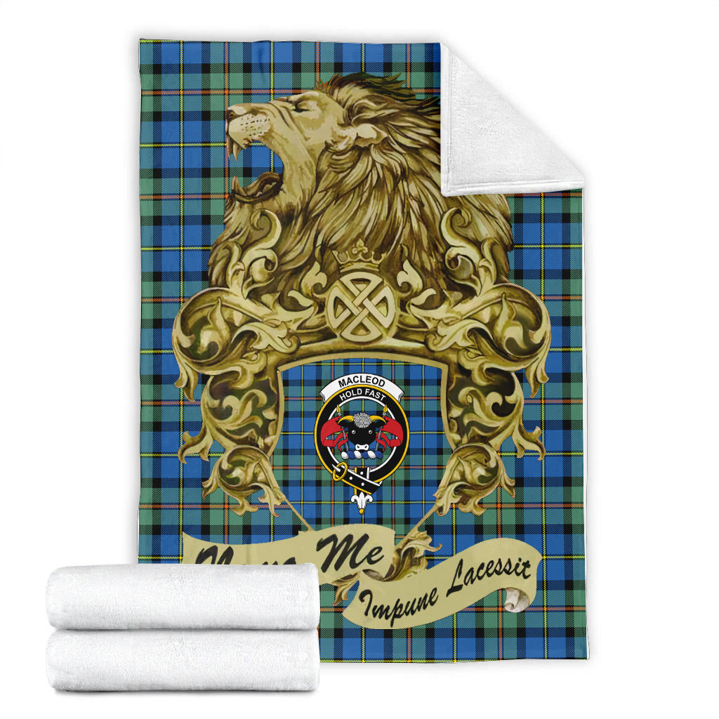 macleod-of-harris-ancient-tartan-premium-blanket-motto-nemo-me-impune-lacessit-with-vintage-lion-family-crest-tartan-plaid-blanket-vintage-style
