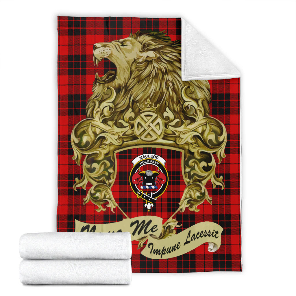 macleod-of-raasay-tartan-premium-blanket-motto-nemo-me-impune-lacessit-with-vintage-lion-family-crest-tartan-plaid-blanket-vintage-style