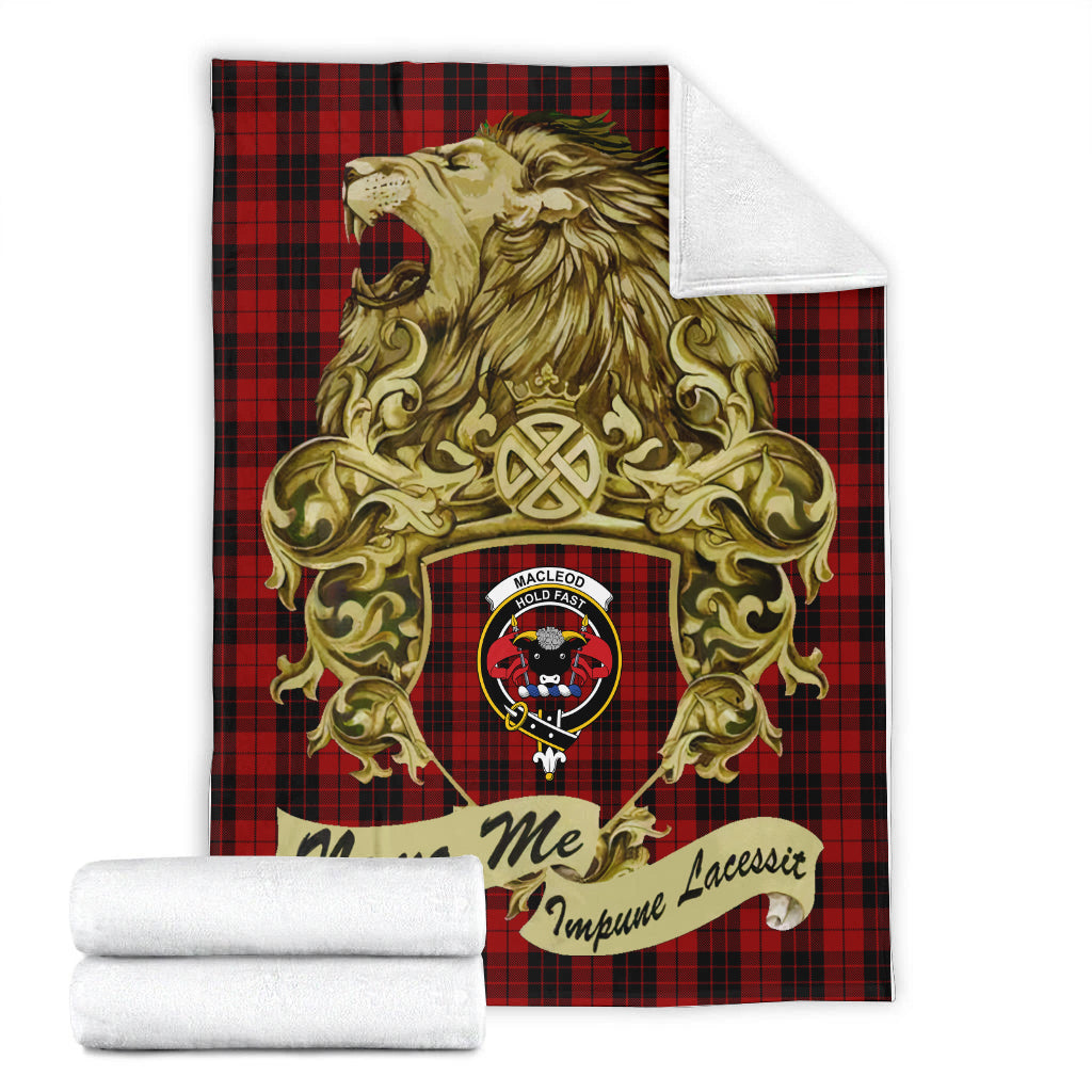 macleod-of-raasay-highland-tartan-premium-blanket-motto-nemo-me-impune-lacessit-with-vintage-lion-family-crest-tartan-plaid-blanket-vintage-style