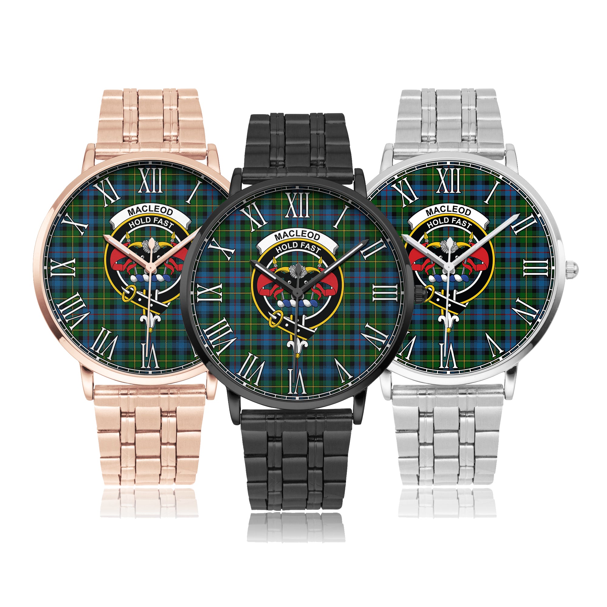 macleod-of-skye-family-crest-quartz-watch-with-stainless-steel-trap-tartan-instafamous-quartz-stainless-steel-watch
