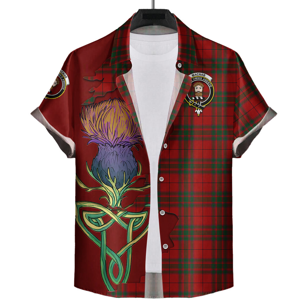 macnab-tartan-plaid-short-sleeve-button-down-shirt-tartan-crest-with-thistle-and-scotland-map-short-sleeve-button-shirt