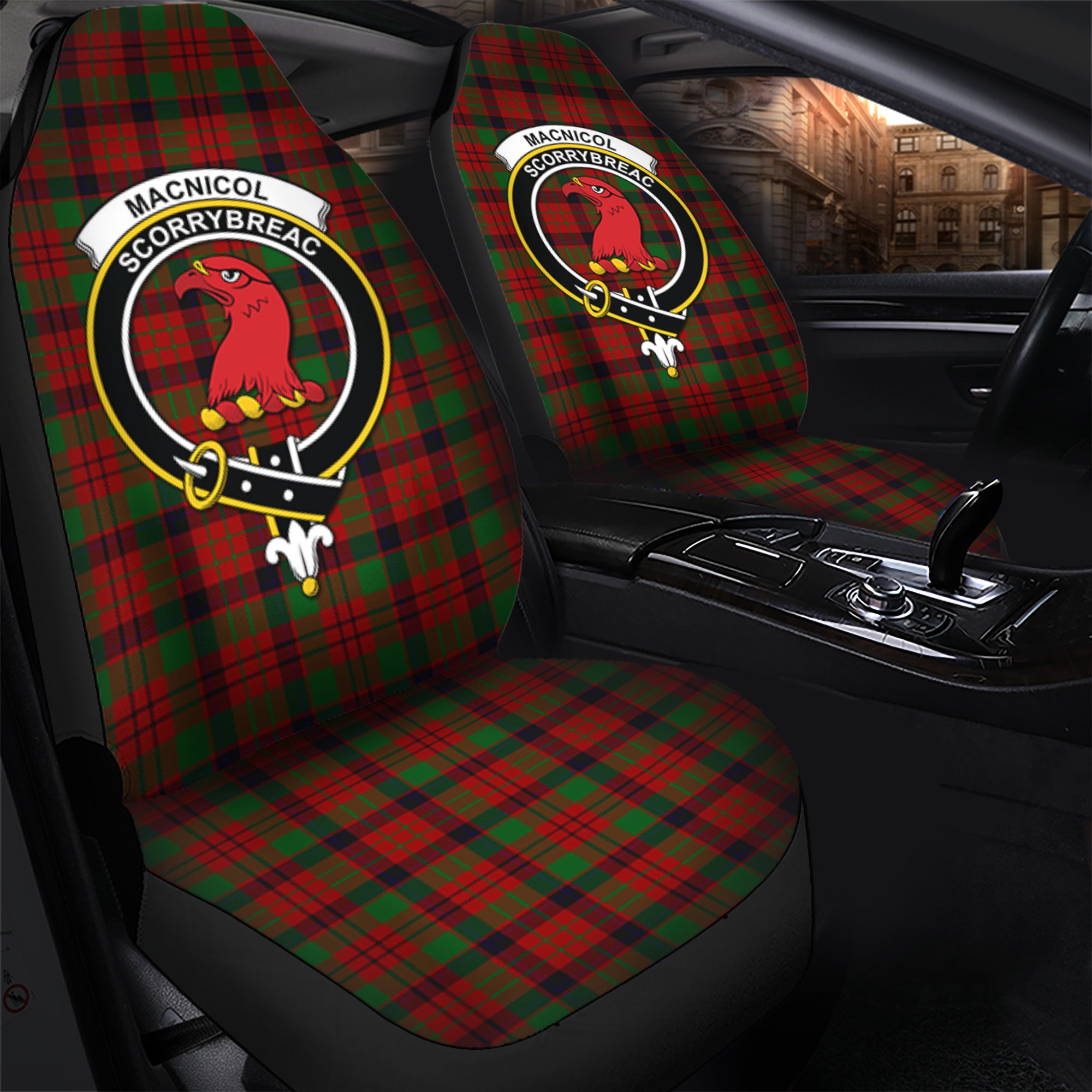 MacNicol Clan Tartan Car Seat Cover, Family Crest Tartan Seat Cover TS23