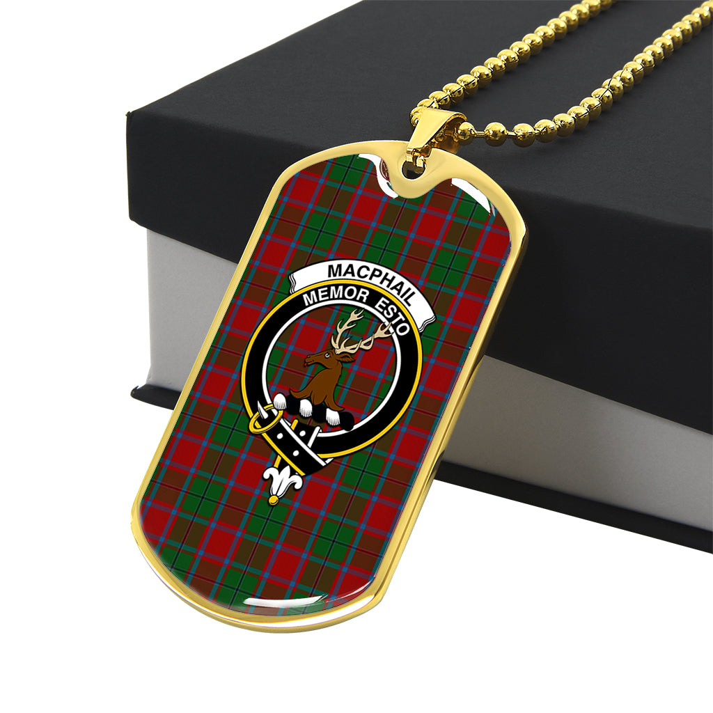 macphail-blue-bands-tartan-family-crest-gold-military-chain-dog-tag