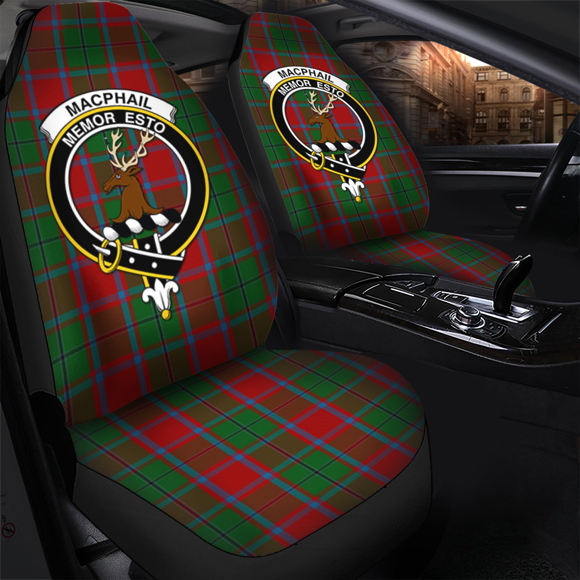 MacPhail Blue Bands Clan Tartan Car Seat Cover, Family Crest Tartan Seat Cover TS23