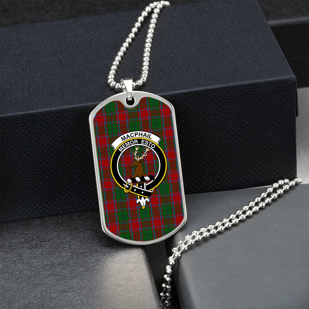 macphail-blue-bands-tartan-family-crest-silver-military-chain-dog-tag