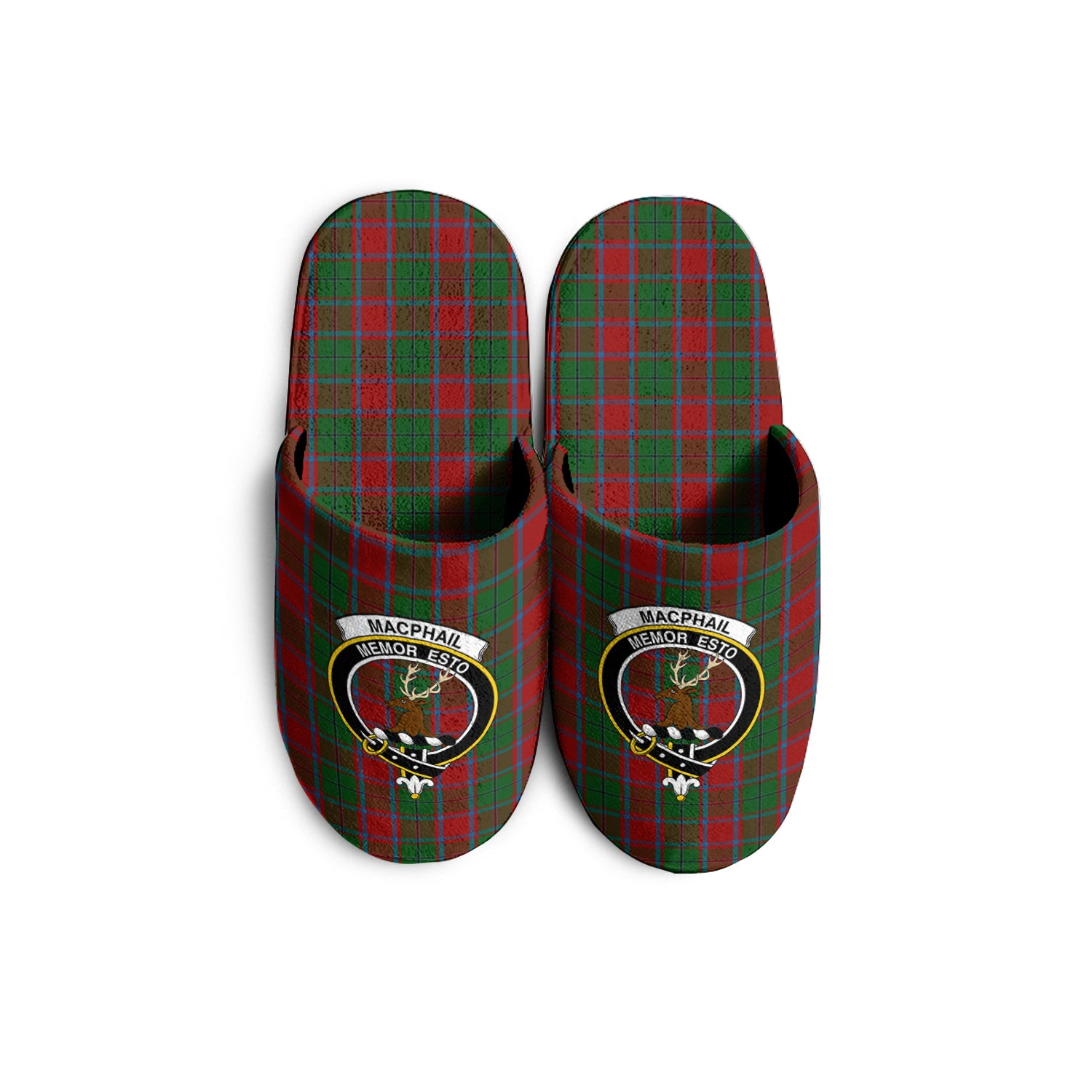 macphail-blue-bands-tartan-crest-slippers-famiy-crest-plaid-slippers