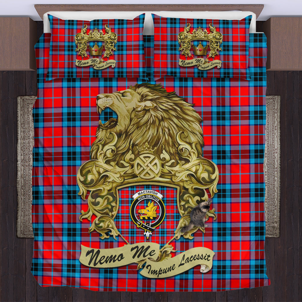 mactavish-modern-tartan-bedding-set-motto-nemo-me-impune-lacessit-with-vintage-lion-family-crest-tartan-plaid-duvet-cover-scottish-tartan-plaid-comforter-vintage-style