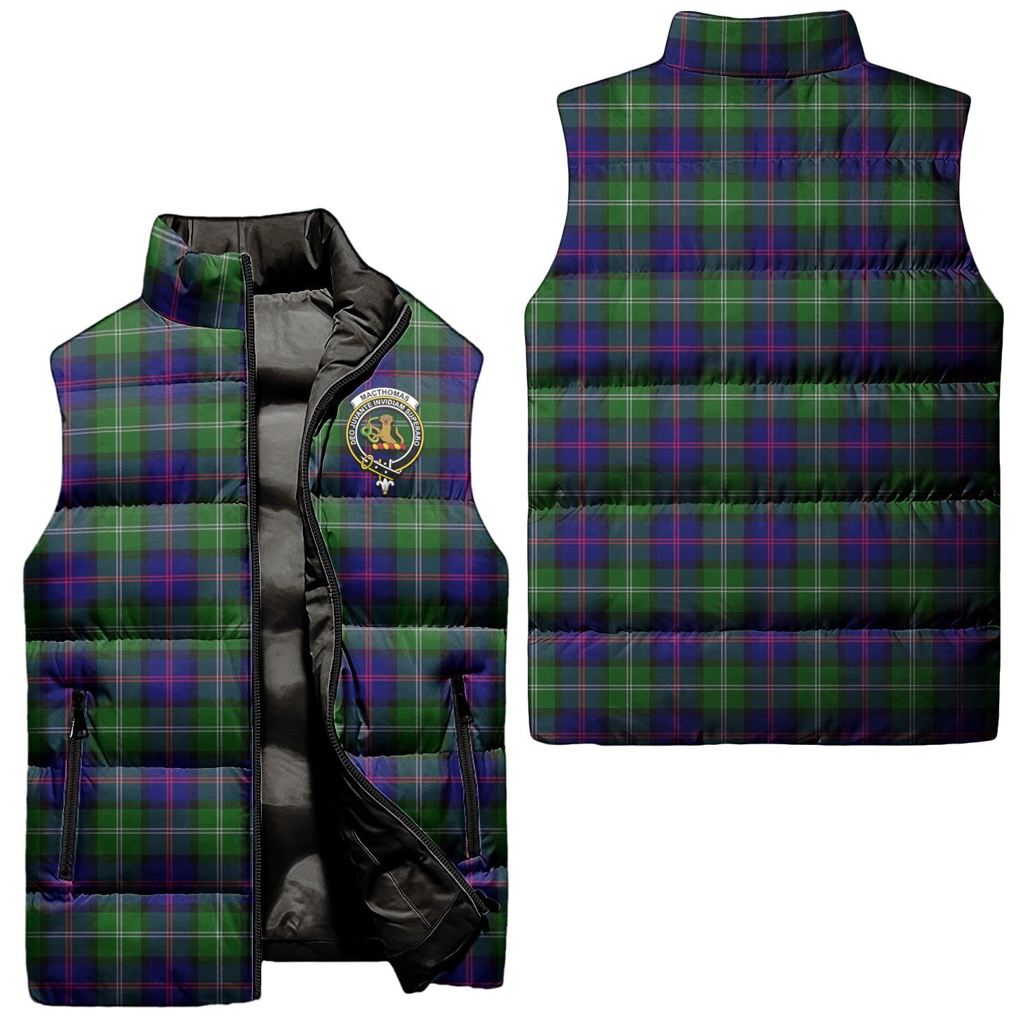 macthomas-modern-clan-puffer-vest-family-crest-plaid-sleeveless-down-jacket