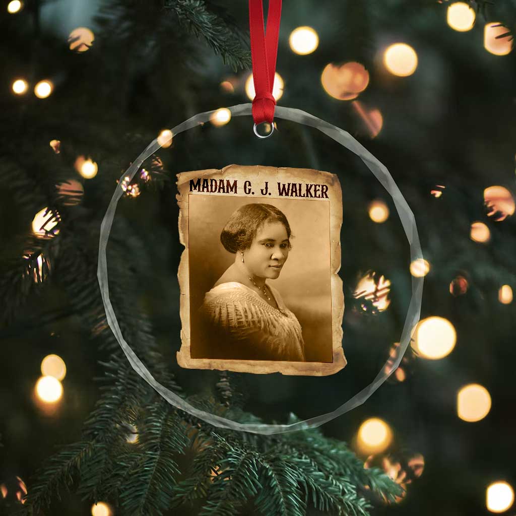 Madam CJ Walker Crystal Glass Ornament Female Empowerment History Gift - Wonder Print Shop