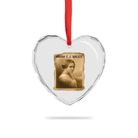 Madam CJ Walker Heart Crystal Glass Ornament Female Empowerment History Gift - Wonder Print Shop