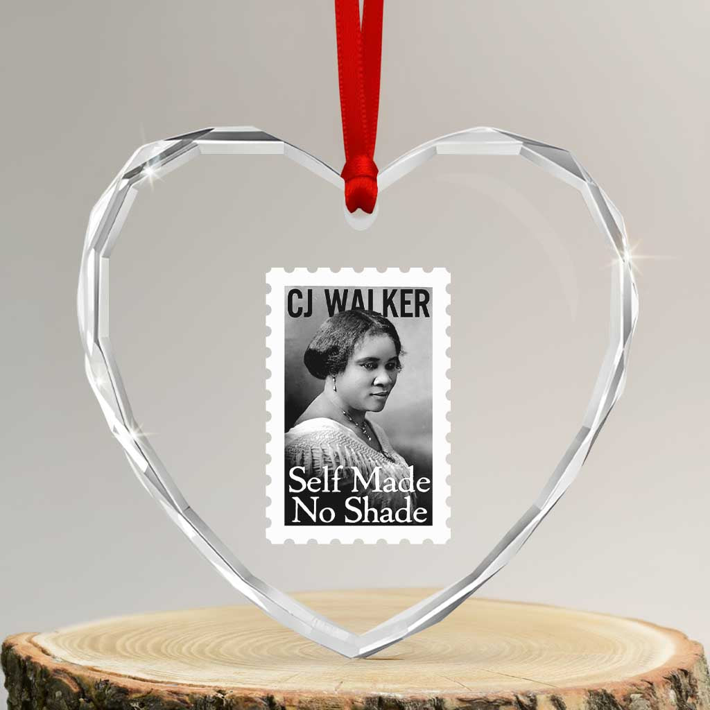 Madam CJ Walker Heart Crystal Glass Ornament Strong Black Woman Leader - Wonder Print Shop
