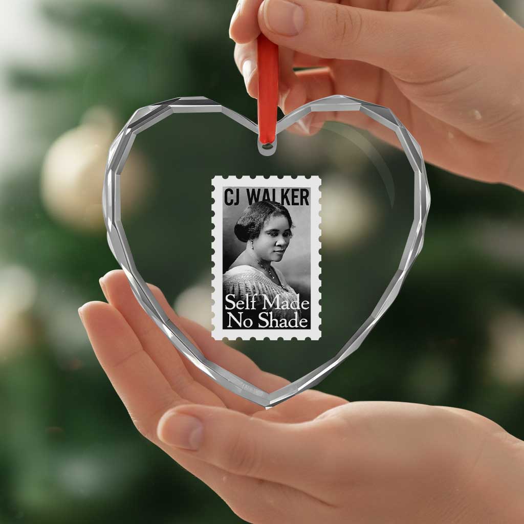 Madam CJ Walker Heart Crystal Glass Ornament Strong Black Woman Leader - Wonder Print Shop