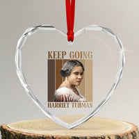 Madam CJ Walker Keep Going Retro Poster Heart Crystal Glass Ornament Black History Month Gift - Wonder Print Shop