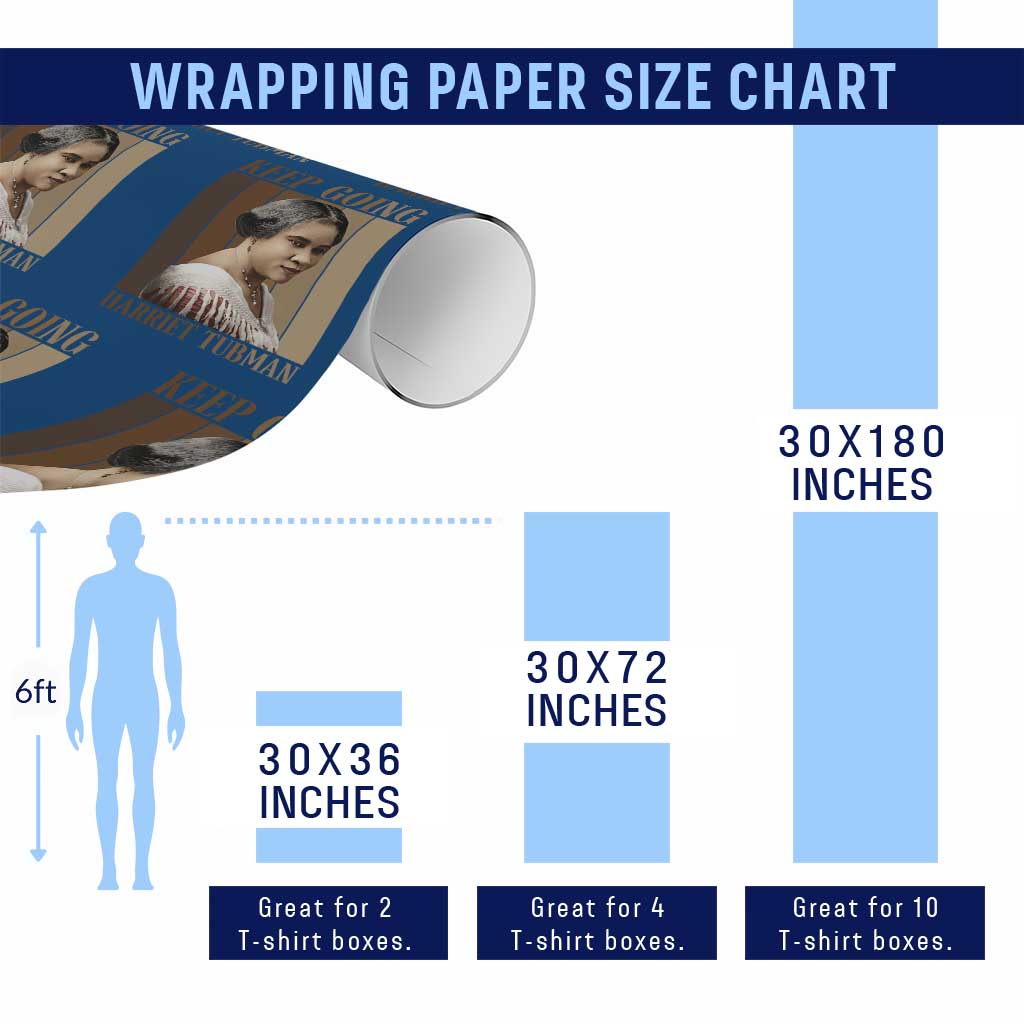Madam CJ Walker Keep Going Retro Poster Wrapping Paper Roll Black History Month Gift - Wonder Print Shop