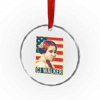 Madam CJ Walker Patriotic Crystal Glass Ornament Black History Month Gift - Wonder Print Shop