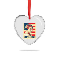 Madam CJ Walker Patriotic Heart Crystal Glass Ornament Black History Month Gift - Wonder Print Shop
