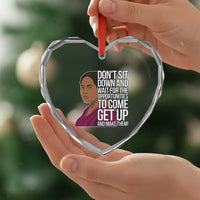 Madam CJ Walker Quote Heart Crystal Glass Ornament Do Not Sit Down And Wait For Opportunities - Wonder Print Shop
