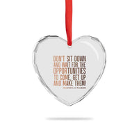 Madam CJ Walker Quote Heart Crystal Glass Ornament Get Up And Make Opportunities - Wonder Print Shop