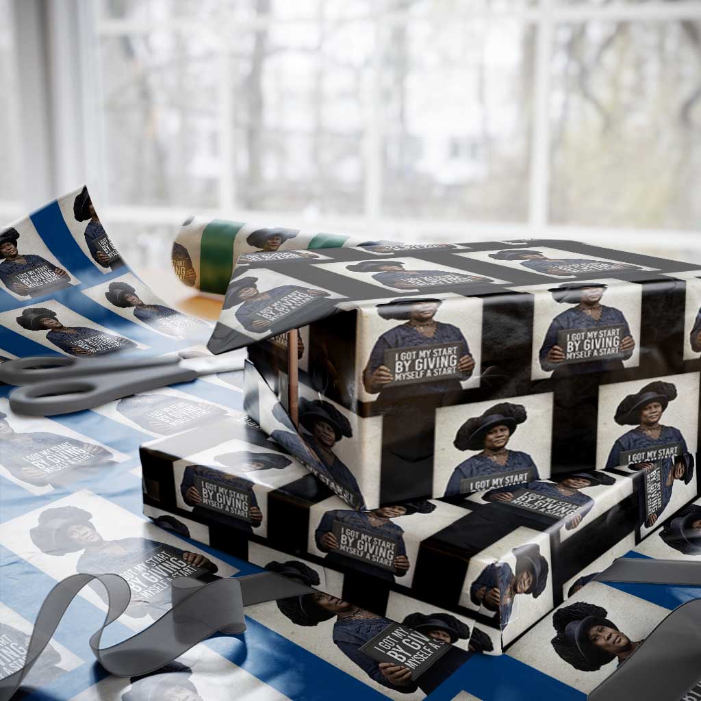 Madam CJ Walker Quote Wrapping Paper Roll I Got My Start By Giving Myself A Start - Wonder Print Shop