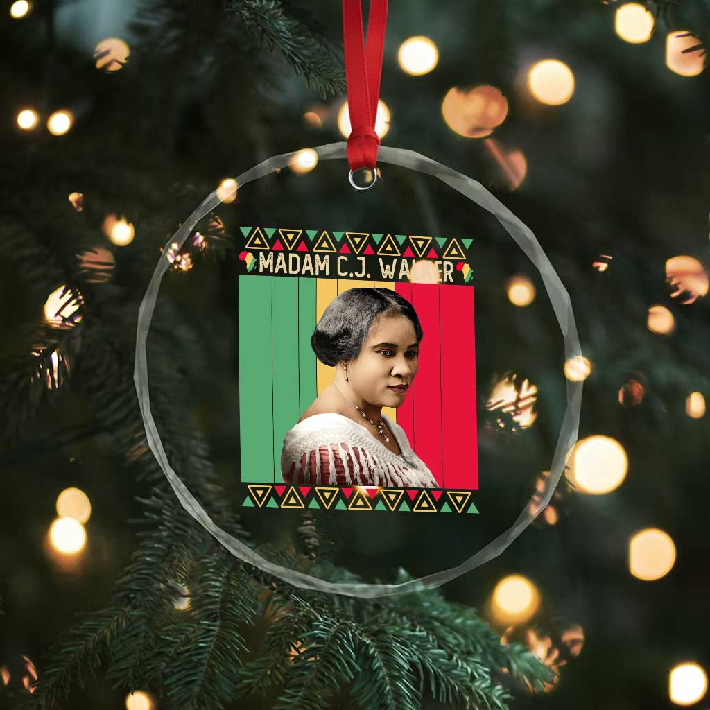 Madam CJ Walker Retro Sunset Crystal Glass Ornament Strong Black Woman Leader - Wonder Print Shop
