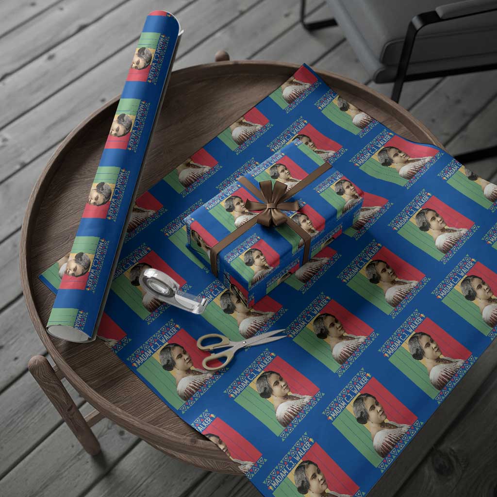 Madam CJ Walker Retro Sunset Wrapping Paper Roll Strong Black Woman Leader - Wonder Print Shop