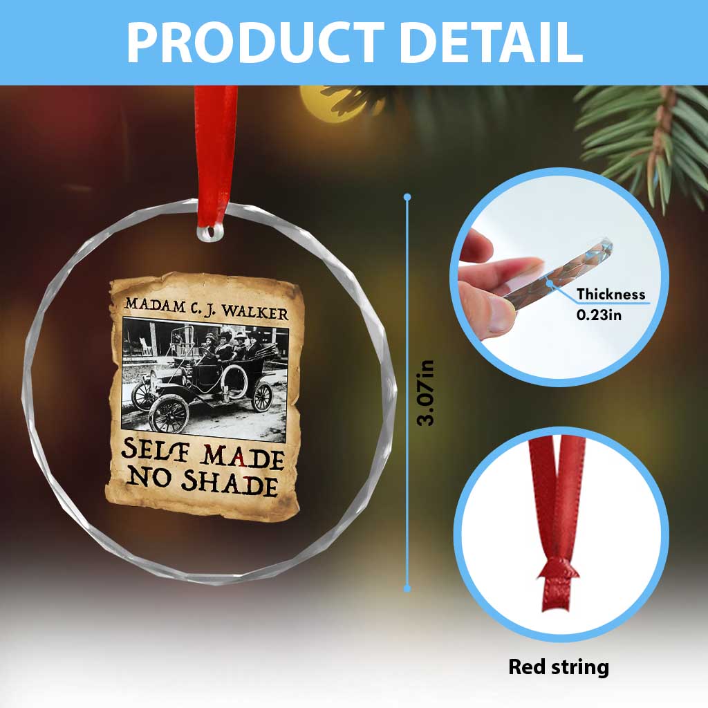 Madam CJ Walker Self Made Millionaire Crystal Glass Ornament Strong Black Woman Leader - Wonder Print Shop