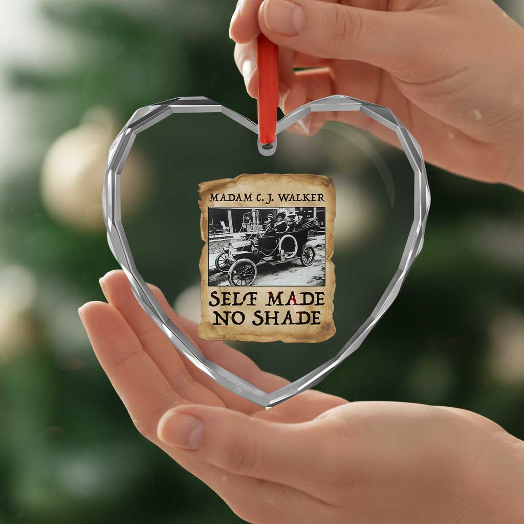 Madam CJ Walker Self Made Millionaire Heart Crystal Glass Ornament Strong Black Woman Leader - Wonder Print Shop