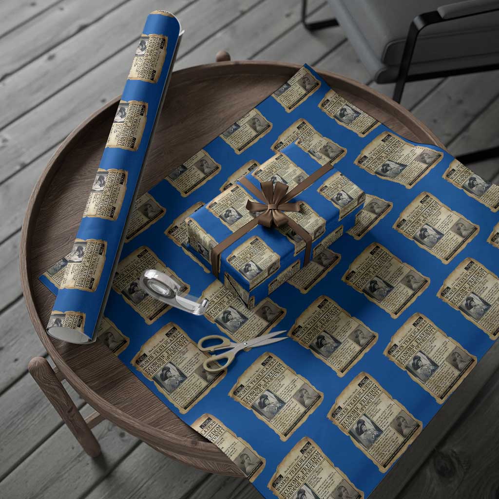 Madam CJ Walker Vintage Newspaper Style Wrapping Paper Roll Economic Freedom Through Opportunity - Wonder Print Shop