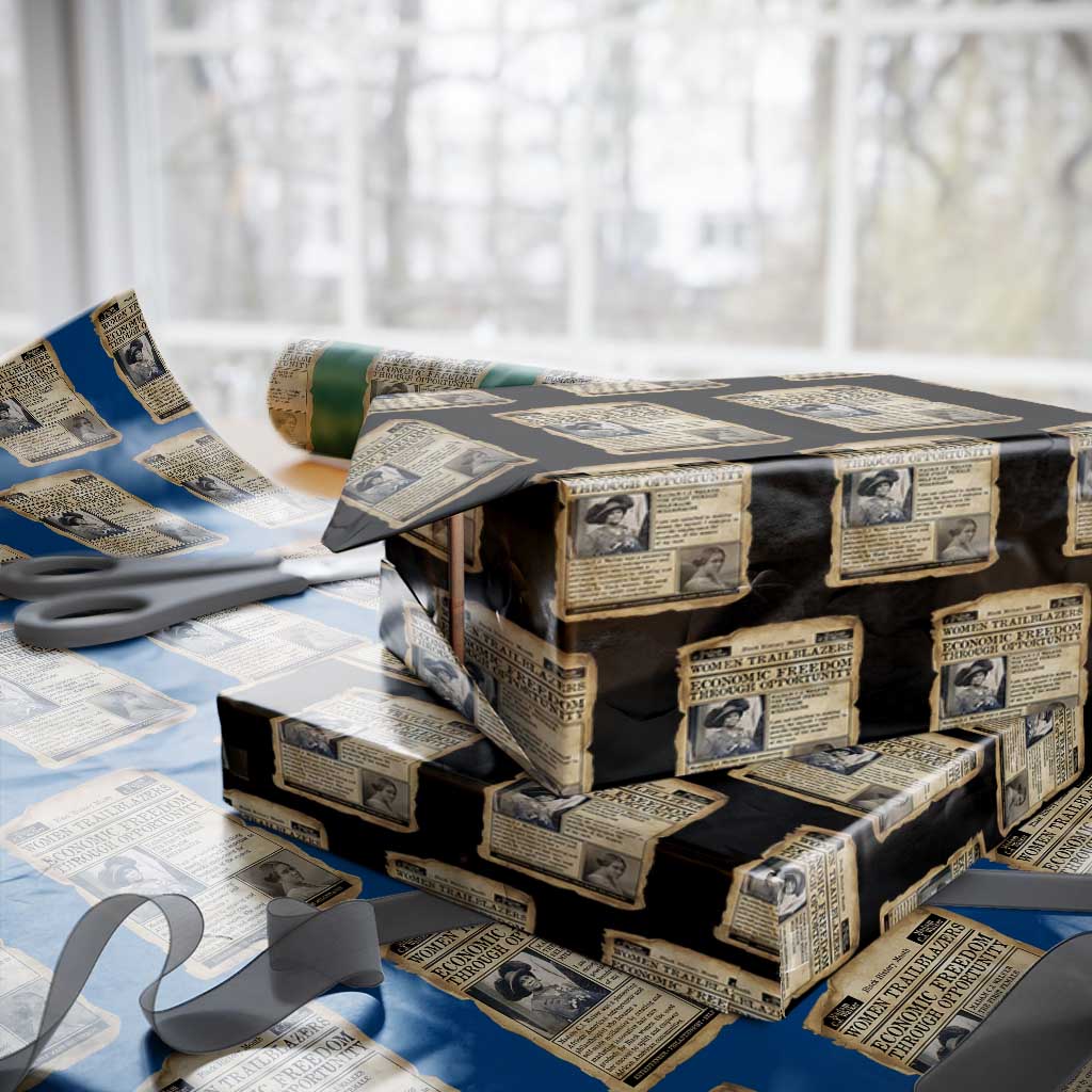 Madam CJ Walker Vintage Newspaper Style Wrapping Paper Roll Economic Freedom Through Opportunity - Wonder Print Shop